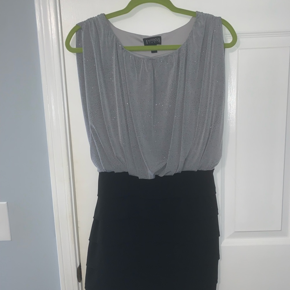Mini silver and black dress